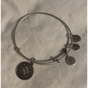 Alex and Ani Pisces Zodiac Bangle Expandable Bracelet Silver Tone